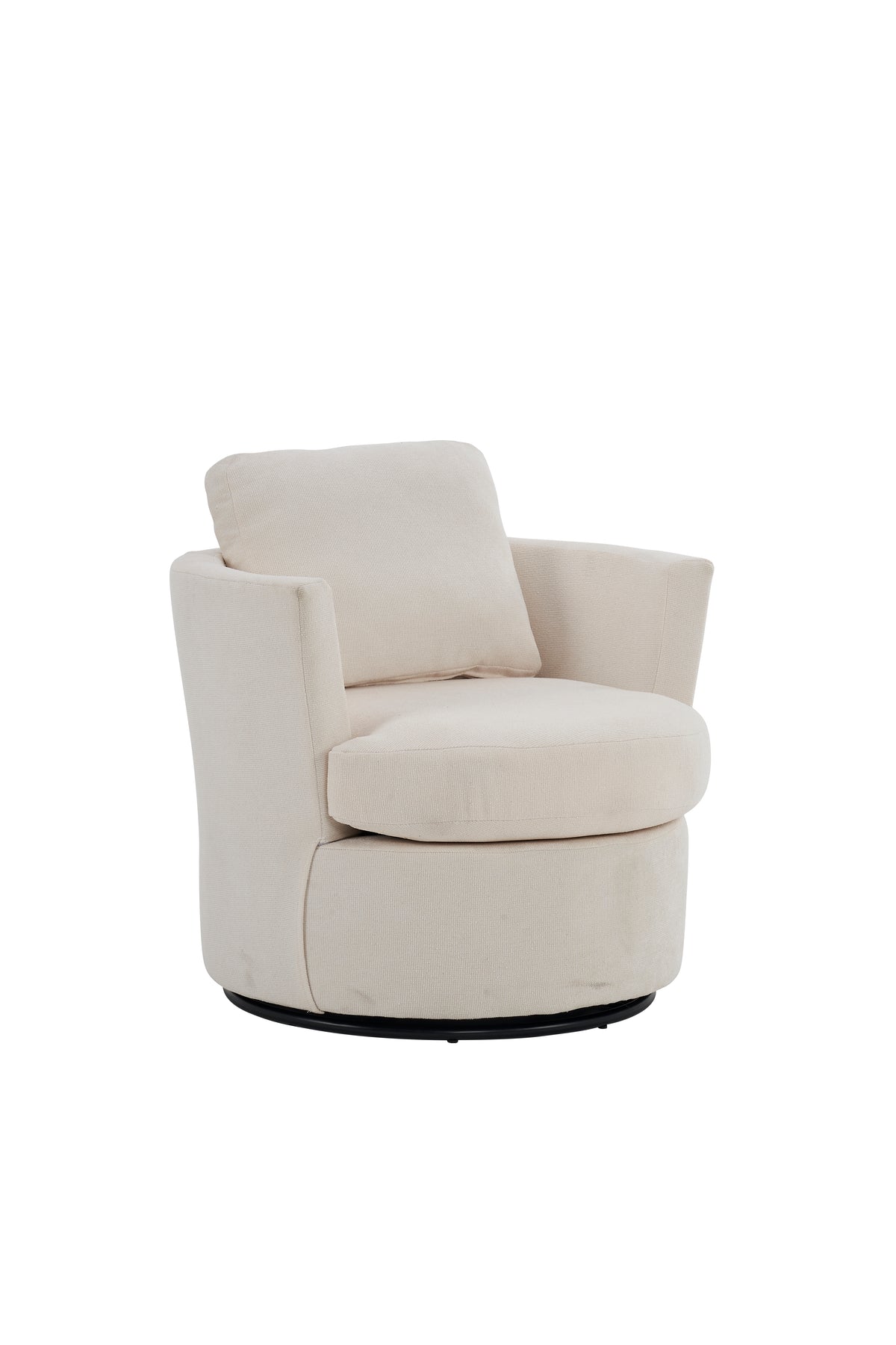 Poltrona Girevole Rotonda 360° Beige per Soggiorno