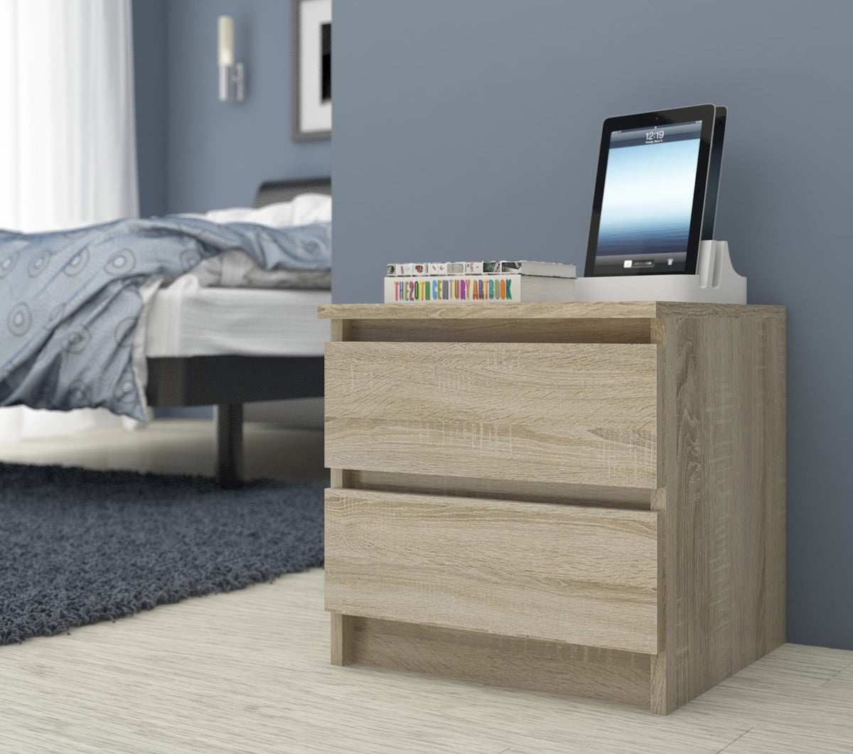 Cassettiera 60 cm 2 Cassetti – Rovere Sonoma