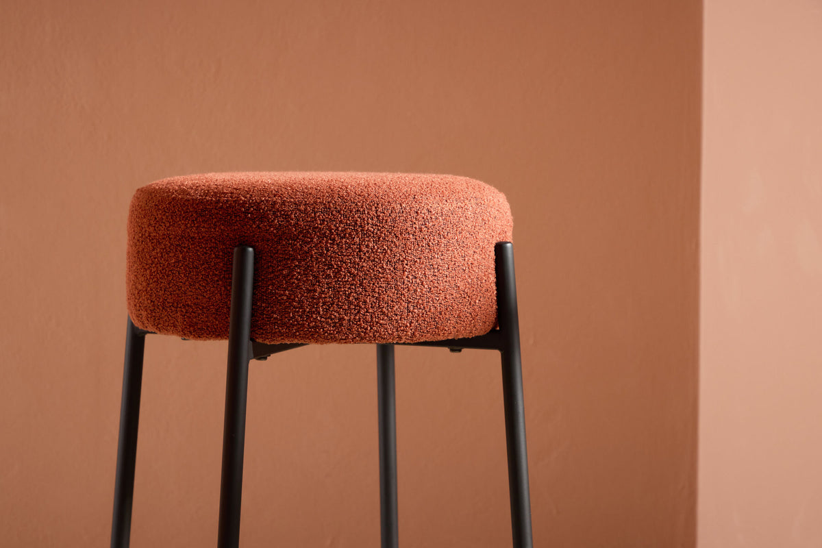 Tucson Bar Chair – Rust Boucle & Black Legs