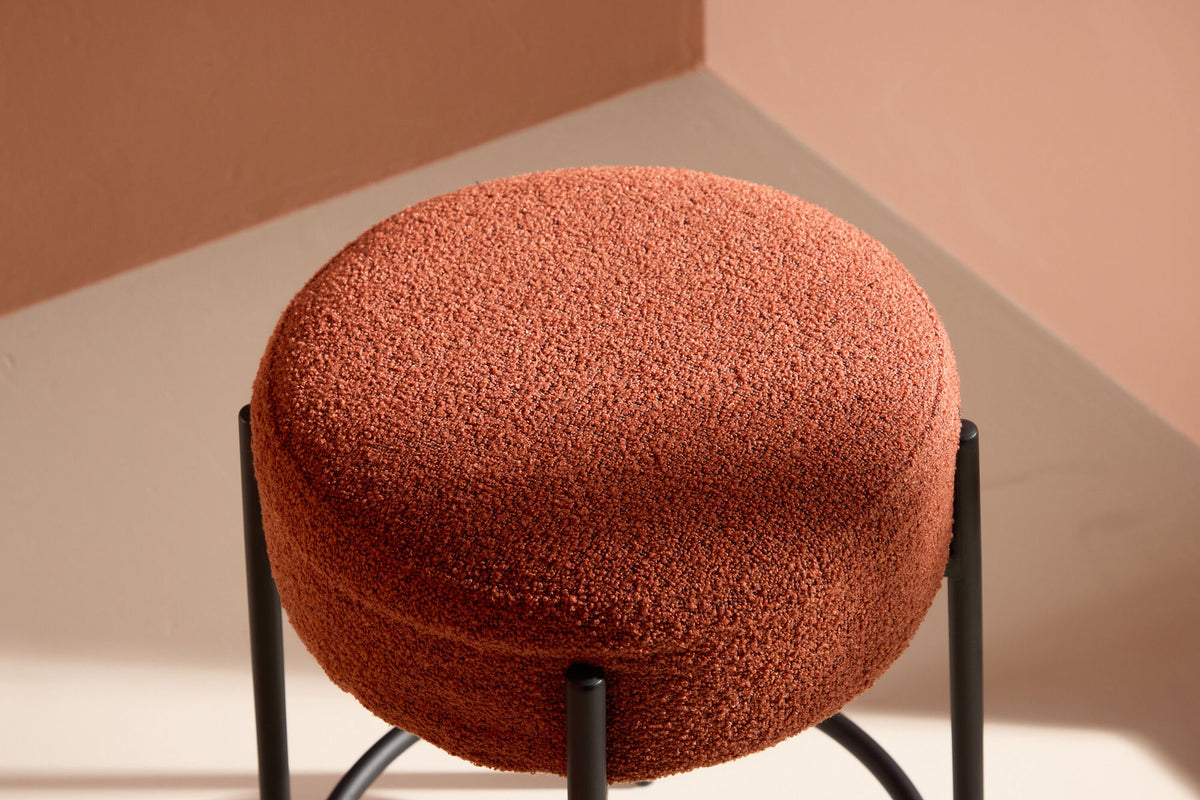 Tucson Bar Chair – Rust Boucle & Black Legs