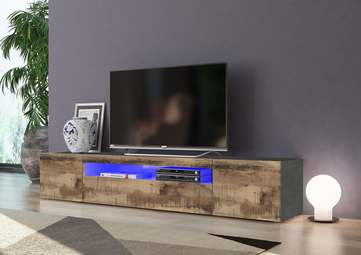 Porta tv DAIQUIRI 200 cm 2 ante battenti + 1 anta a ribalta.