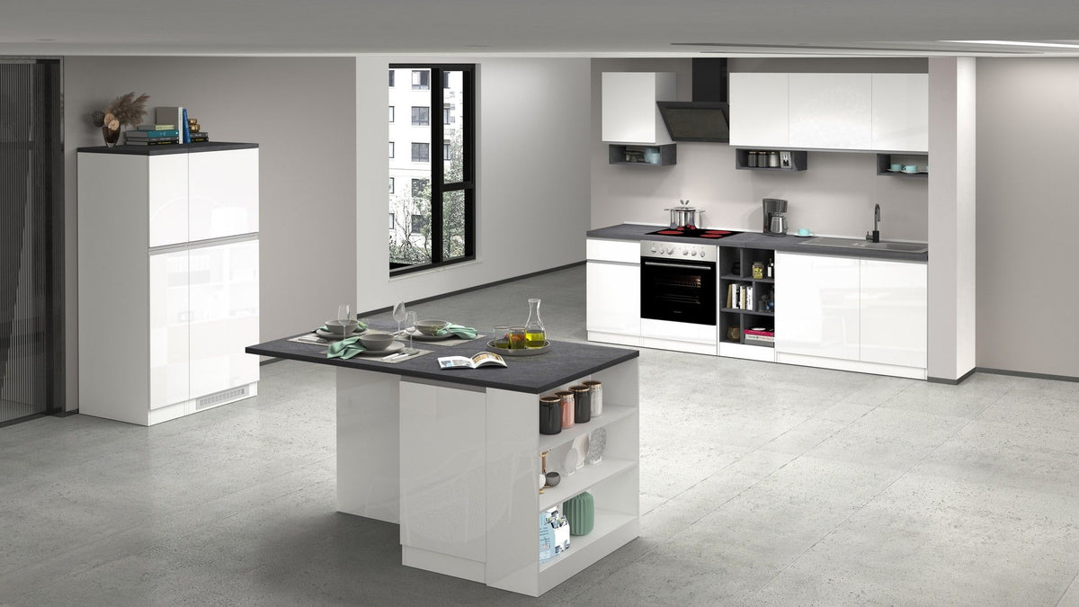 Cucina lineare SOLE da 256 cm, composizione 1