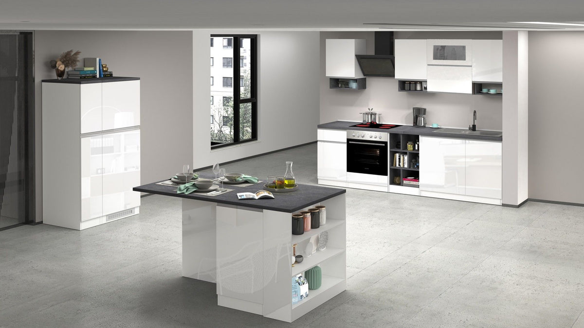 Cucina lineare SOLE 256 cm, composizione 2