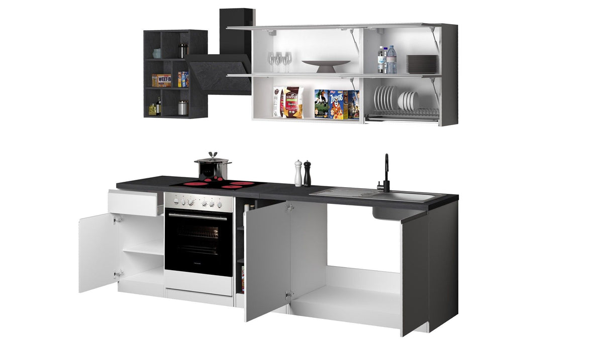 Cucina lineare SOLE 256 cm, composizione 3