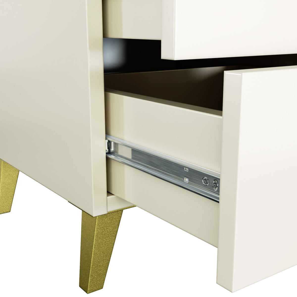 Comodino Nobile 40 cm 2 Cassetti – Cashmere e Oro
