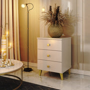 Comodino Nobile 40 cm 3 Cassetti – Cashmere e Oro