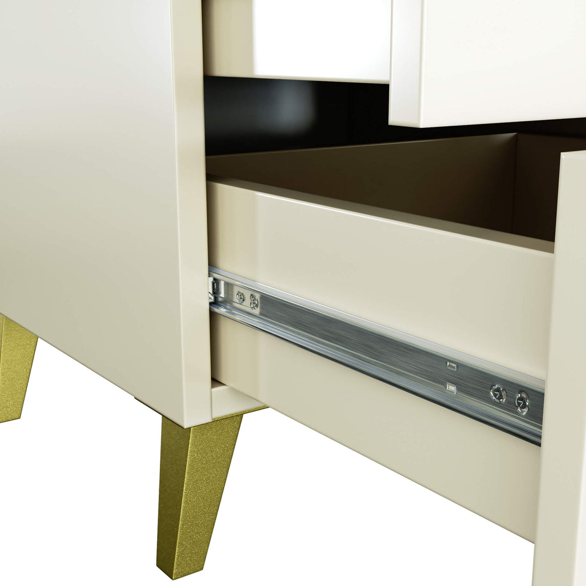 Comodino Nobile 40 cm 3 Cassetti – Cashmere e Oro