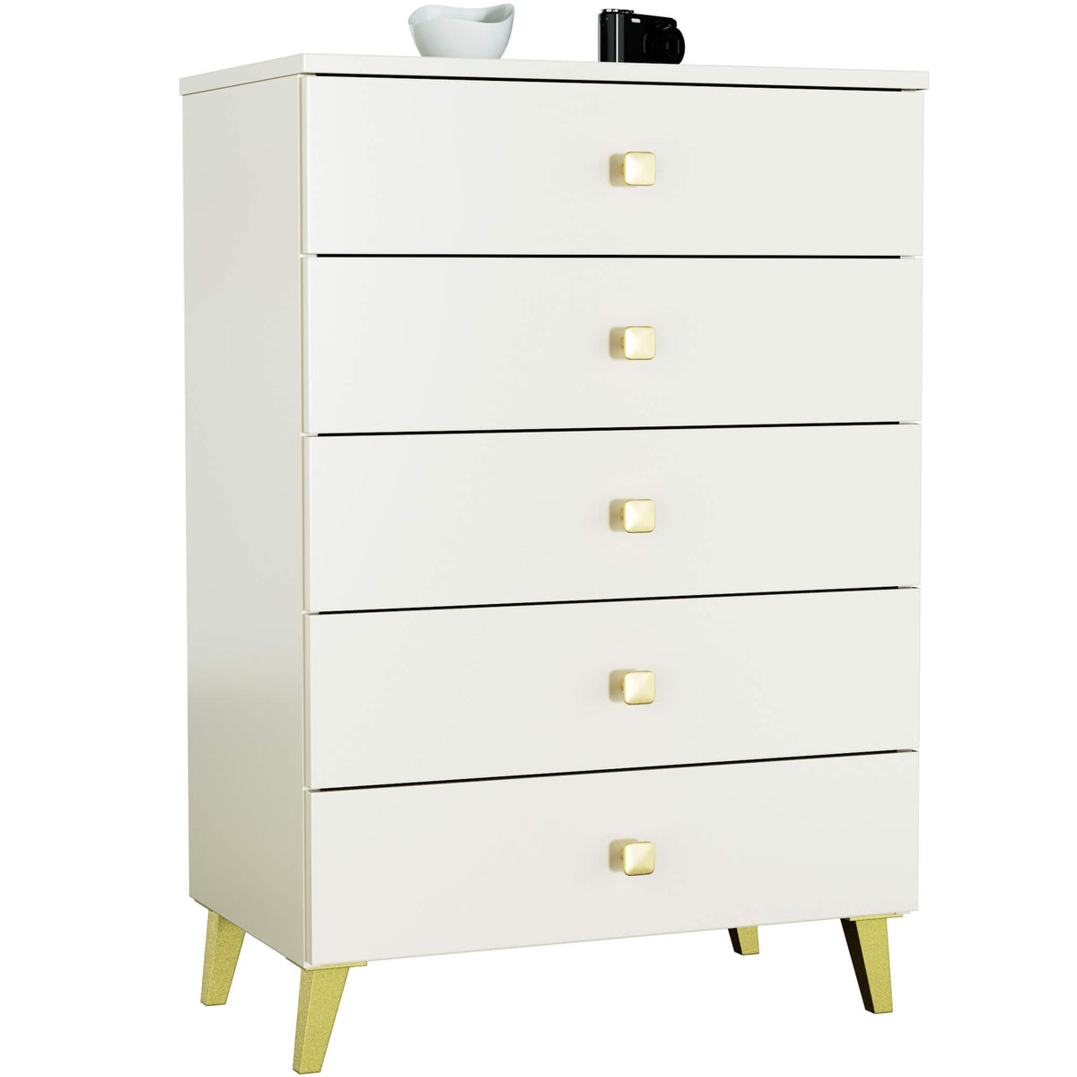 Cassettiera Nobile 60 cm 5 Cassetti – Cashmere e Oro