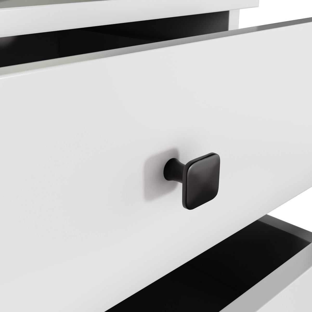 Comodino Mobi 3 Cassetti – Bianco/Nero 40x37x58 cm