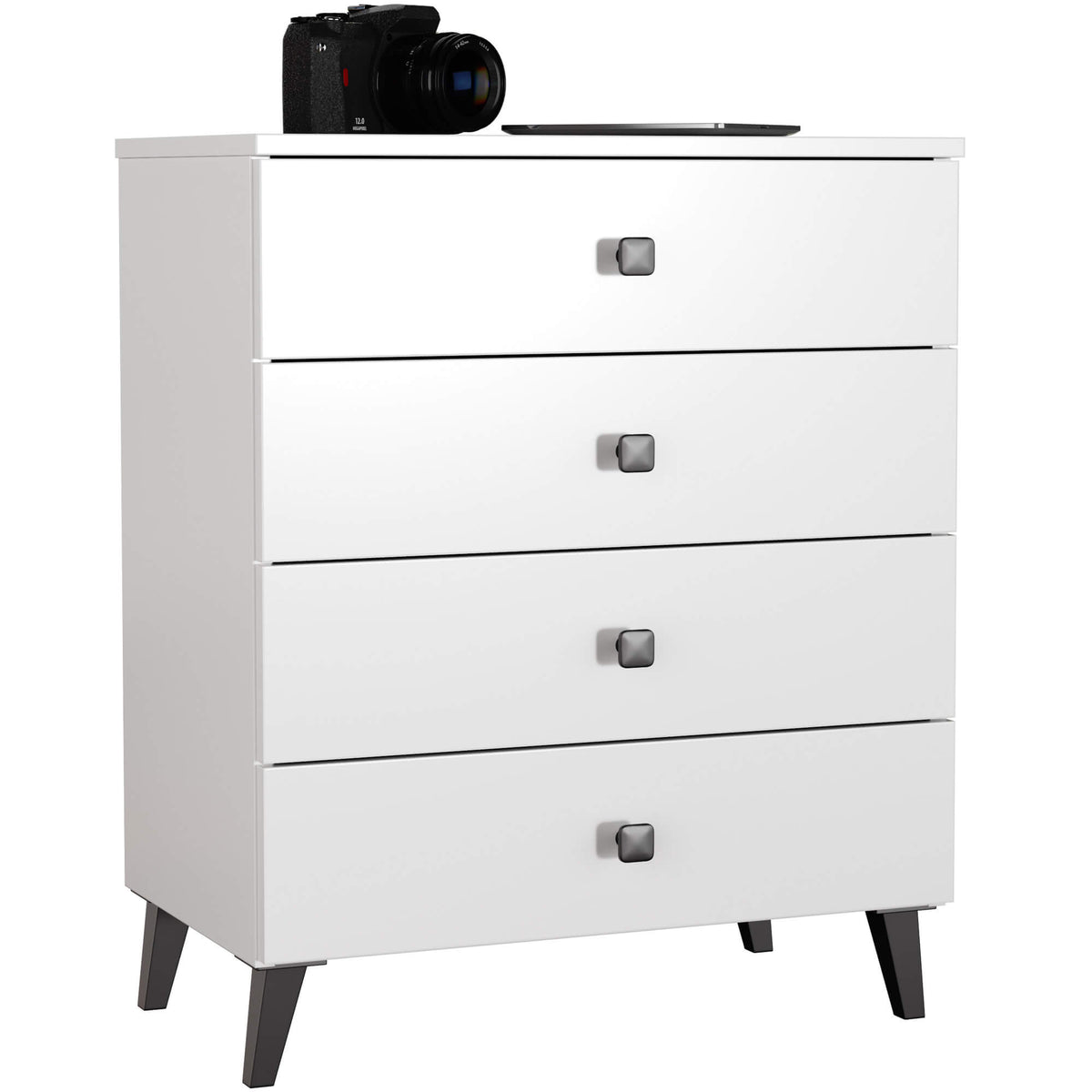 Cassettiera Aria 60 cm 4 Cassetti – Bianco/Nero