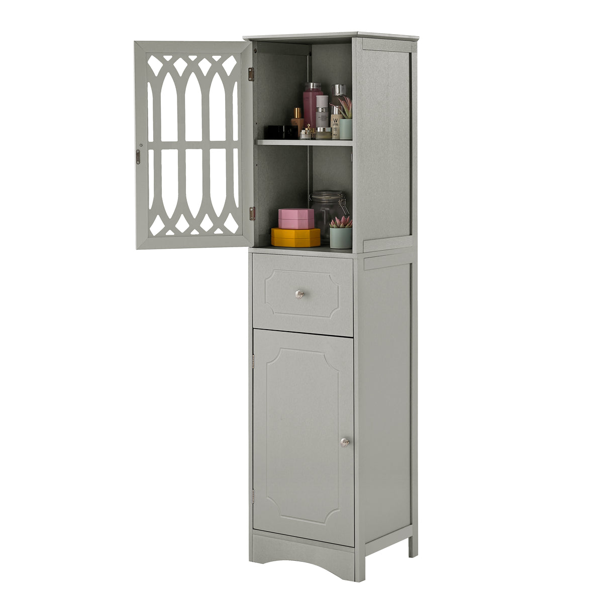 Mobile Bagno Alto con Cassetto Grigio