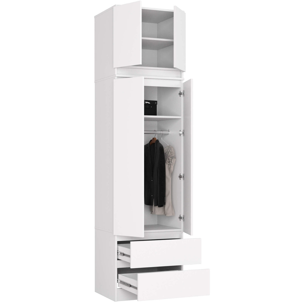 Armadio Linea 60 cm con Sopralzo 2 Ante – Bianco