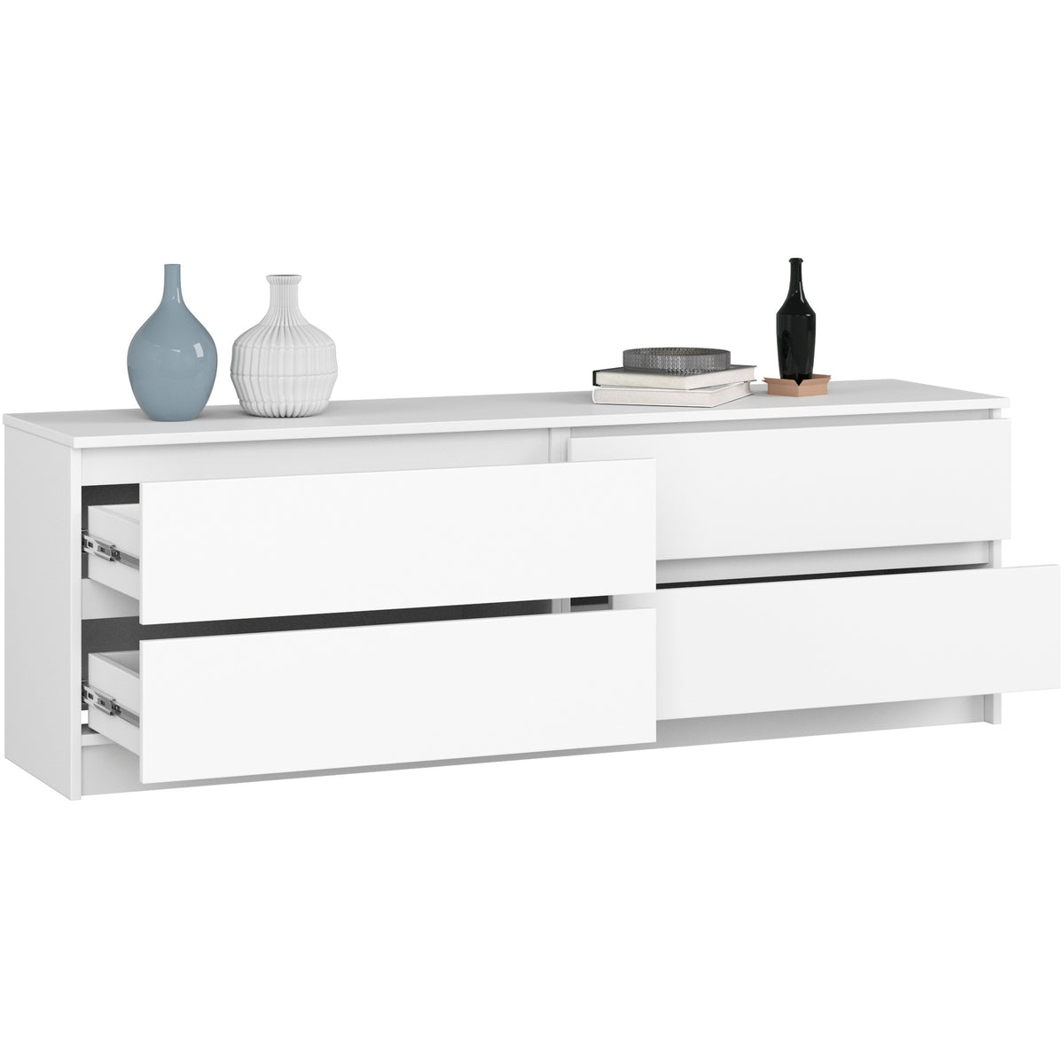 Cassettiera Nobile 4 Cassetti – Bianca 160x40x55 cm