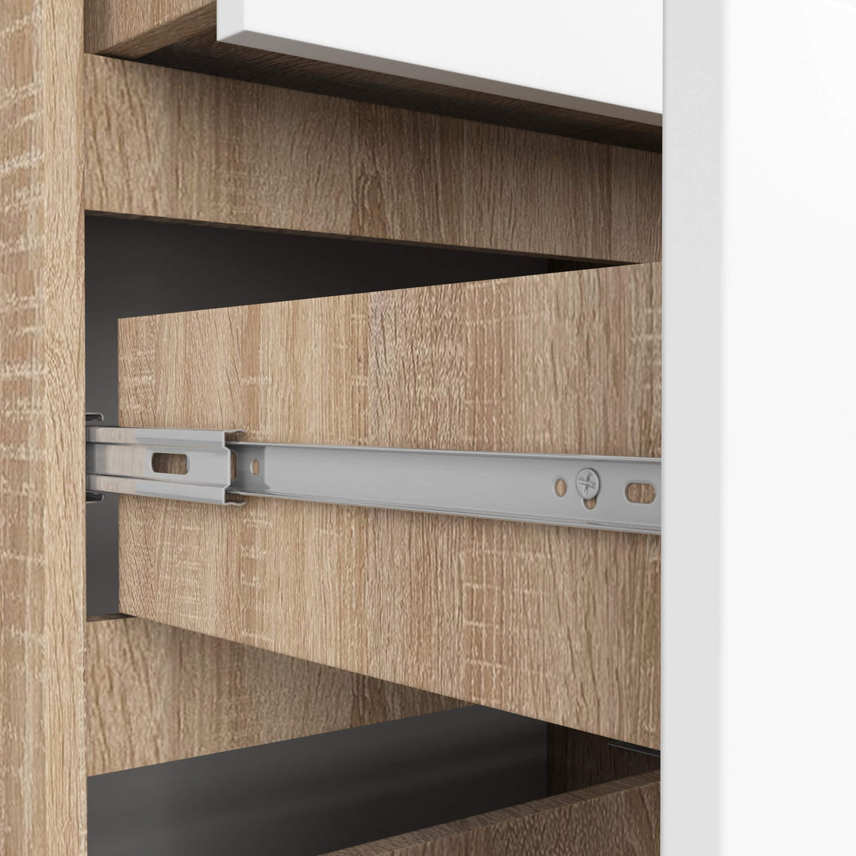 Libreria Linea 60 cm 3 Cassetti – Sonoma/Bianco