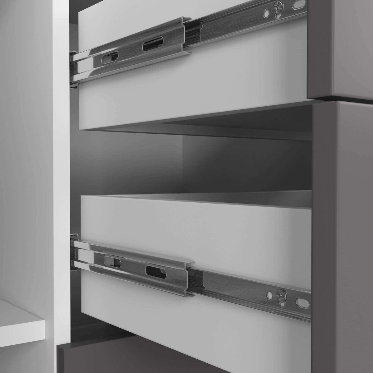 Cassettiera Linea 110 cm 2 Ante 4 Cassetti – Bianco/Grafite