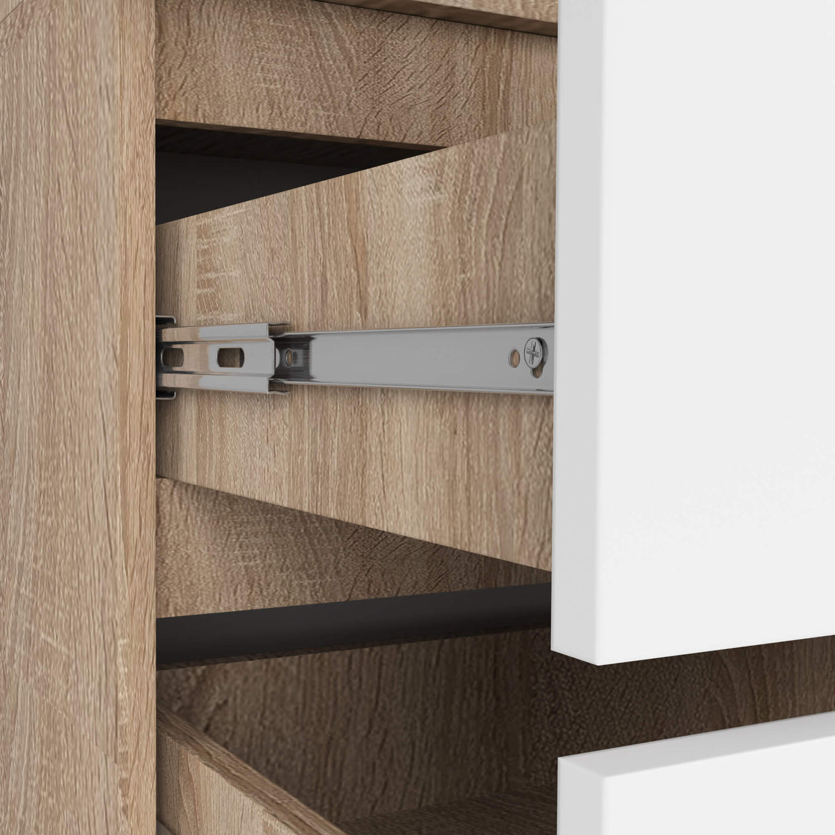 Armadio S 90 cm 2 Ante Specchio 2 Cassetti — Sonoma/Bianco