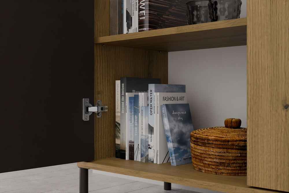 Vetrina 2 Ante Rovere Artisan – Ante Lisce e Scanalate 103x40x148 cm