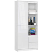 Libreria Linea 80 cm 6 Ripiani – Bianco Lucido