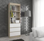 Libreria Linea 60 cm 3 Cassetti – Sonoma/Bianco