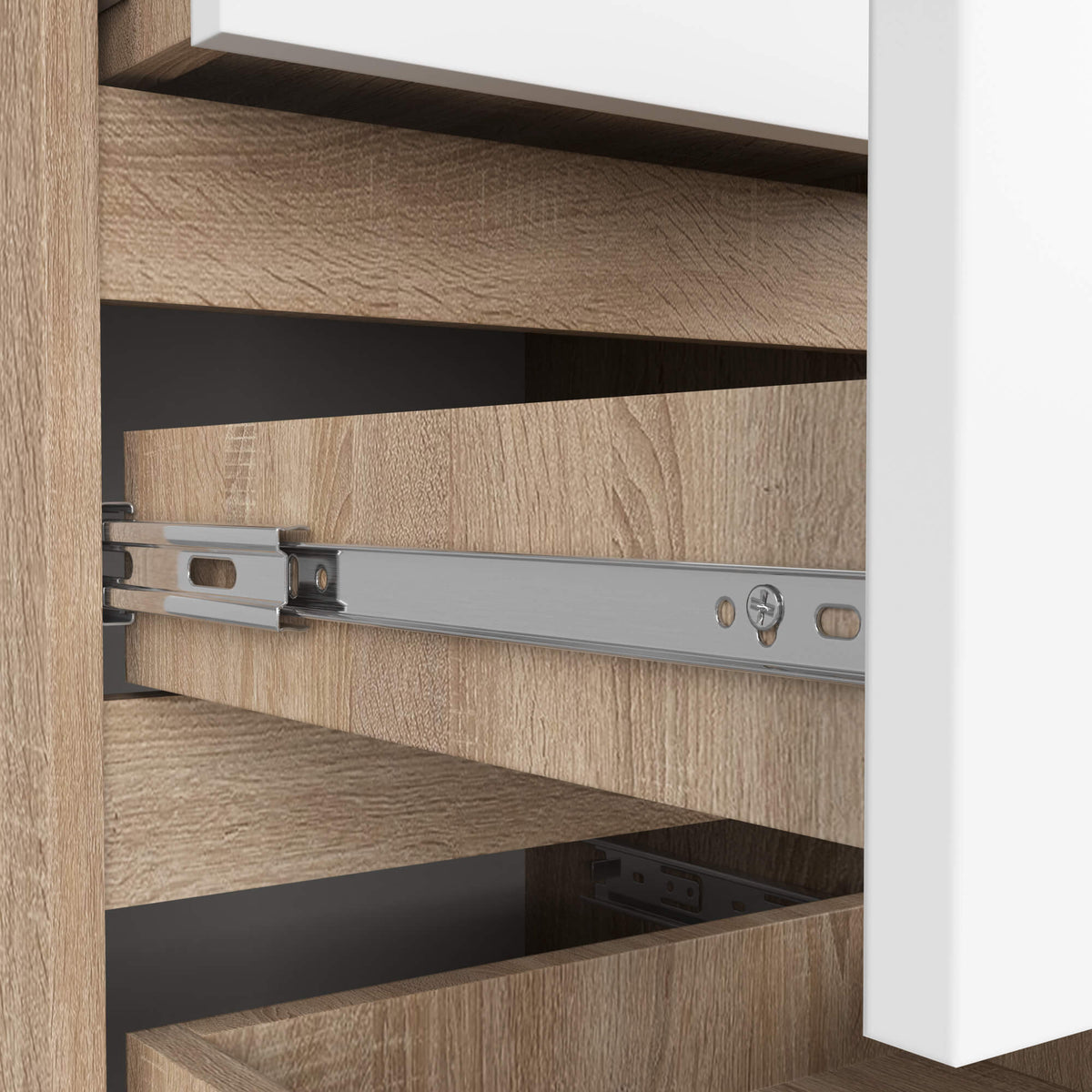 Comodino 1 Cassetto – Rovere Sonoma/Bianco 40 cm