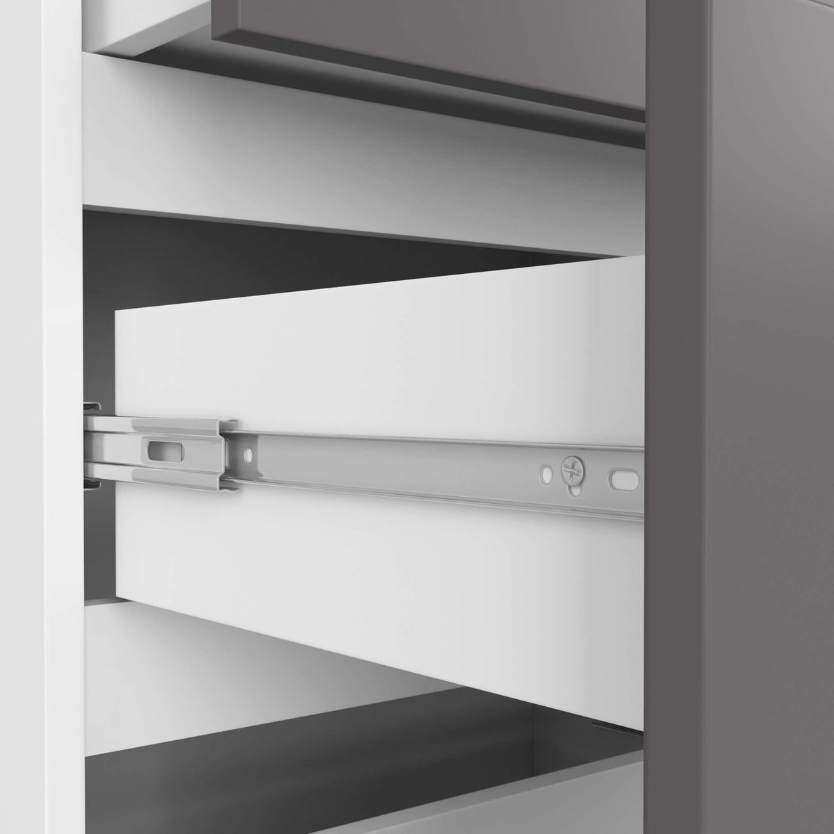 Libreria 60 cm 3 Cassetti 2 Ripiani – Bianco/Grigio