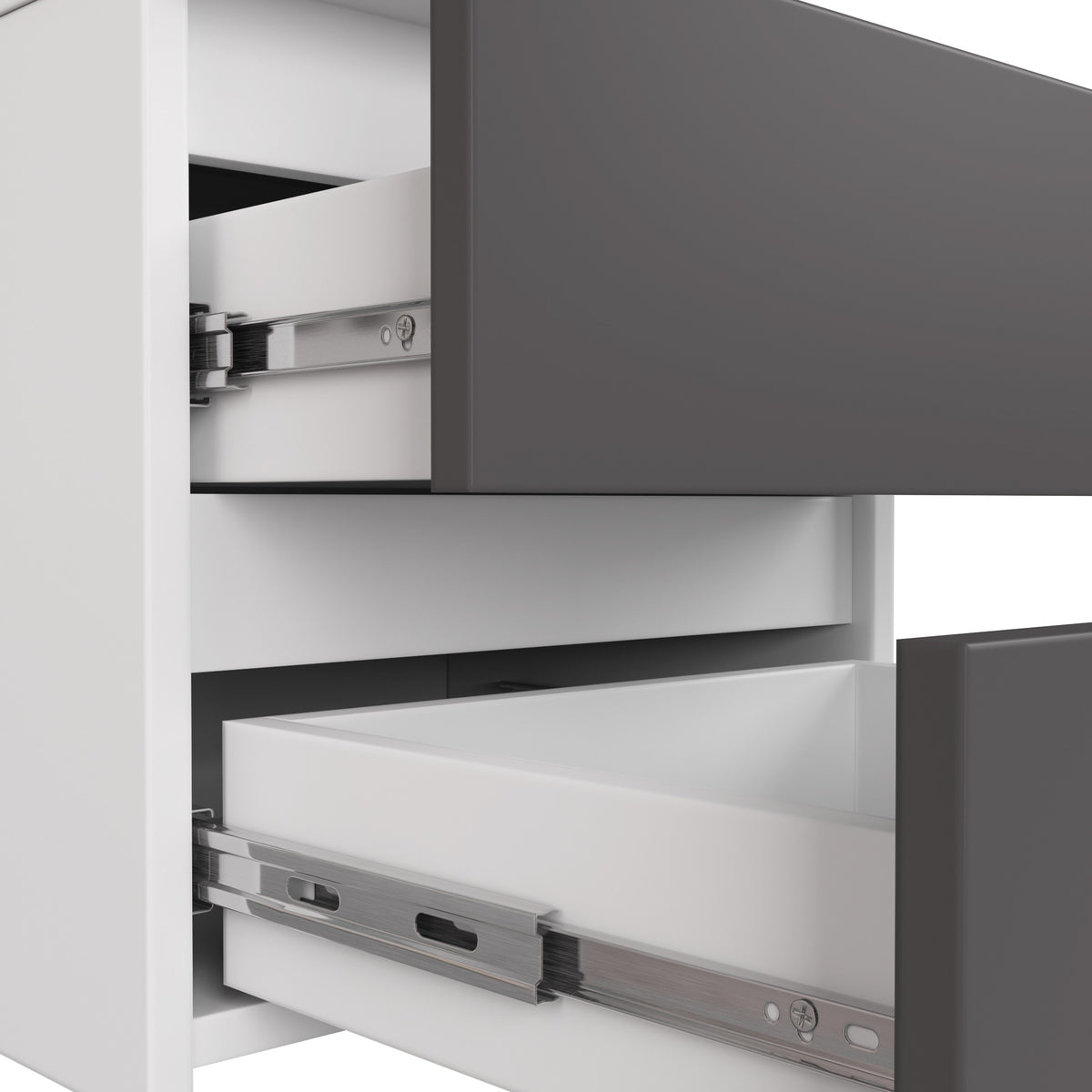 Comodino Nobile 40 cm 3 Cassetti – Bianco/Grigio