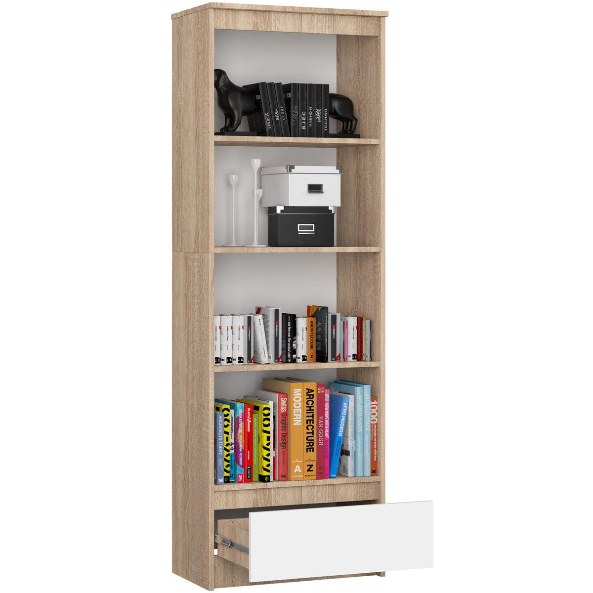 Libreria Linea 60 cm 1 Cassetto 4 Ripiani – Sonoma