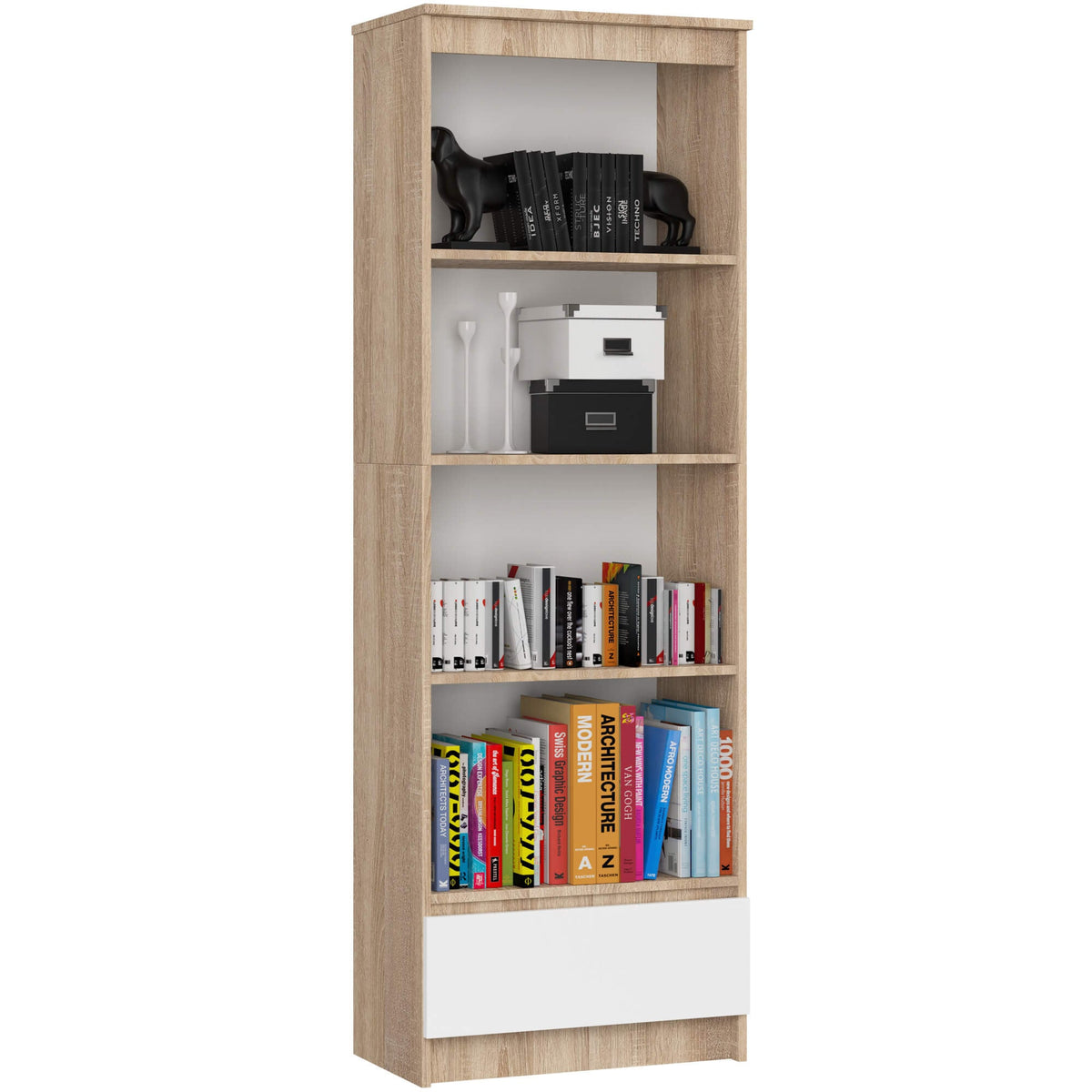 Libreria Linea 60 cm 1 Cassetto 4 Ripiani – Sonoma