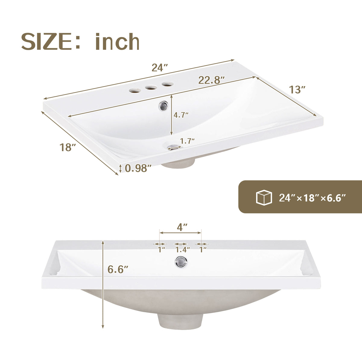 Piano Lavabo 61cm Ceramica Bianco