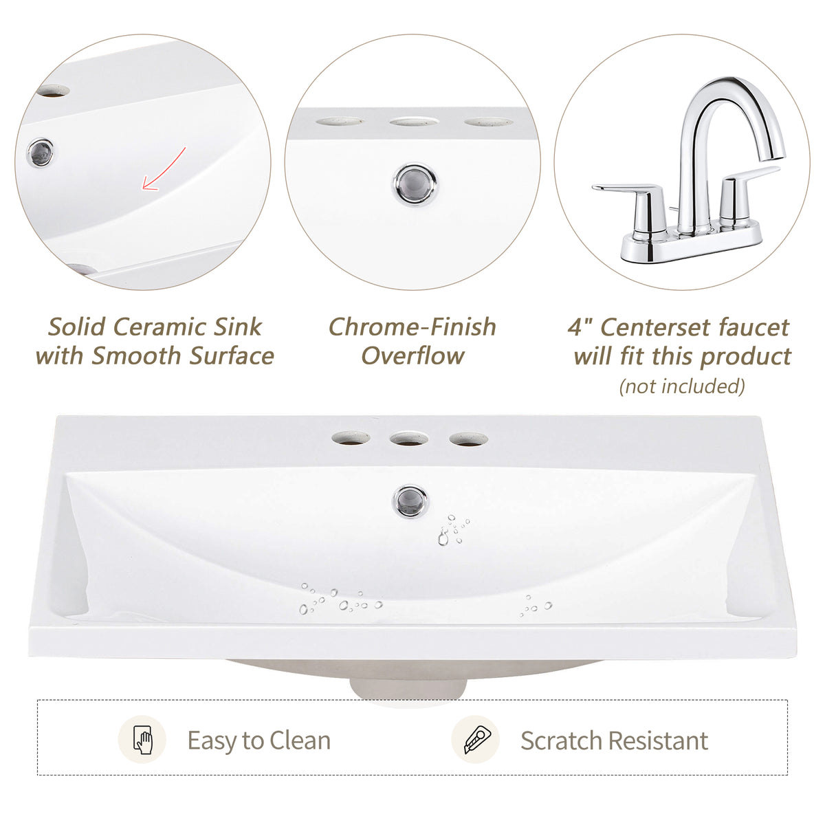 Piano Lavabo 61cm Ceramica Bianco