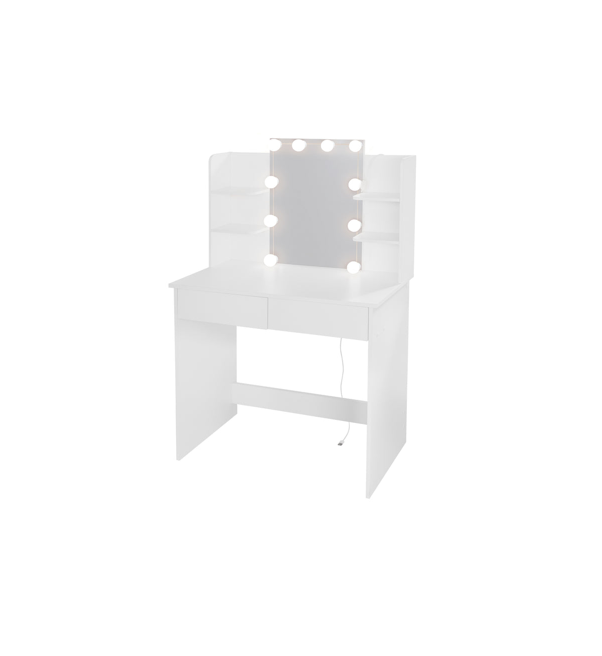Toeletta Bianca con LED e 2 Cassetti