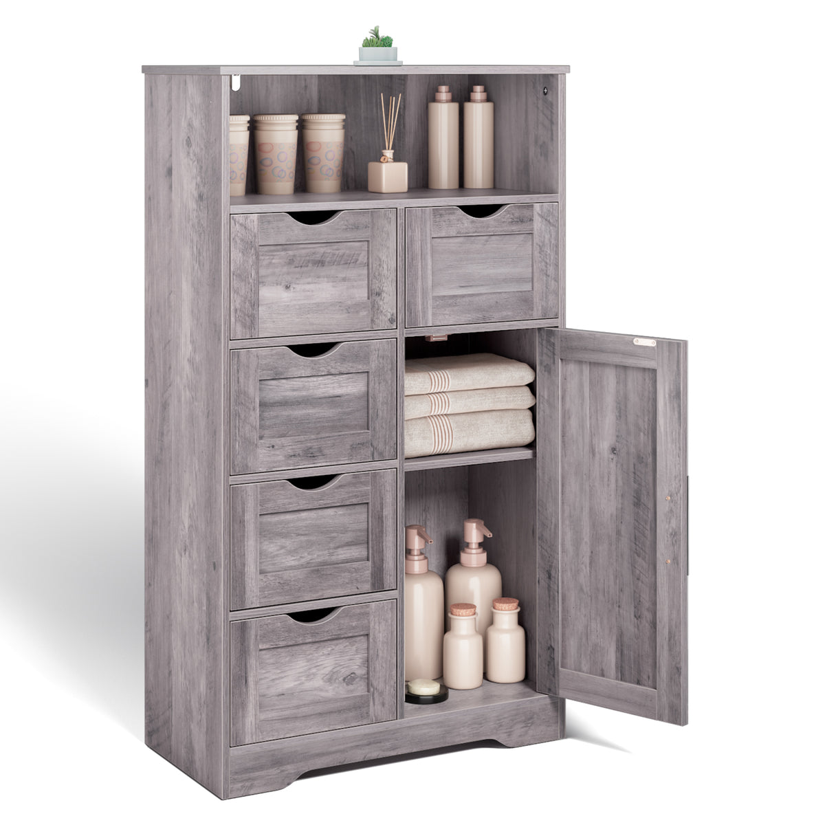 Mobile Bagno 5 Cassetti Grigio