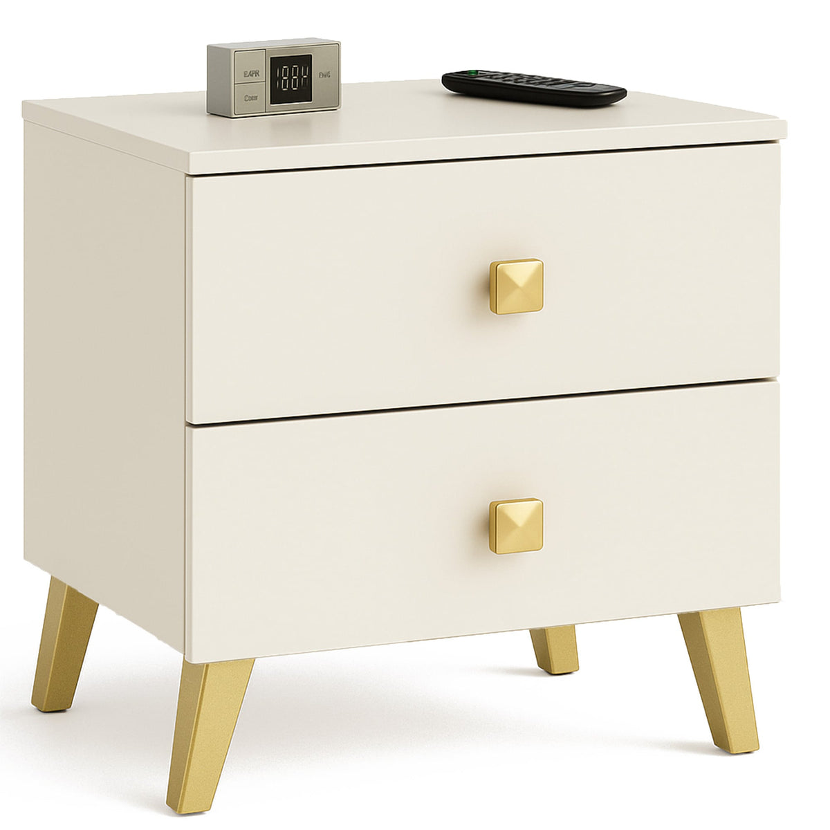 Comodino Nobile 40 cm 2 Cassetti – Cashmere e Oro
