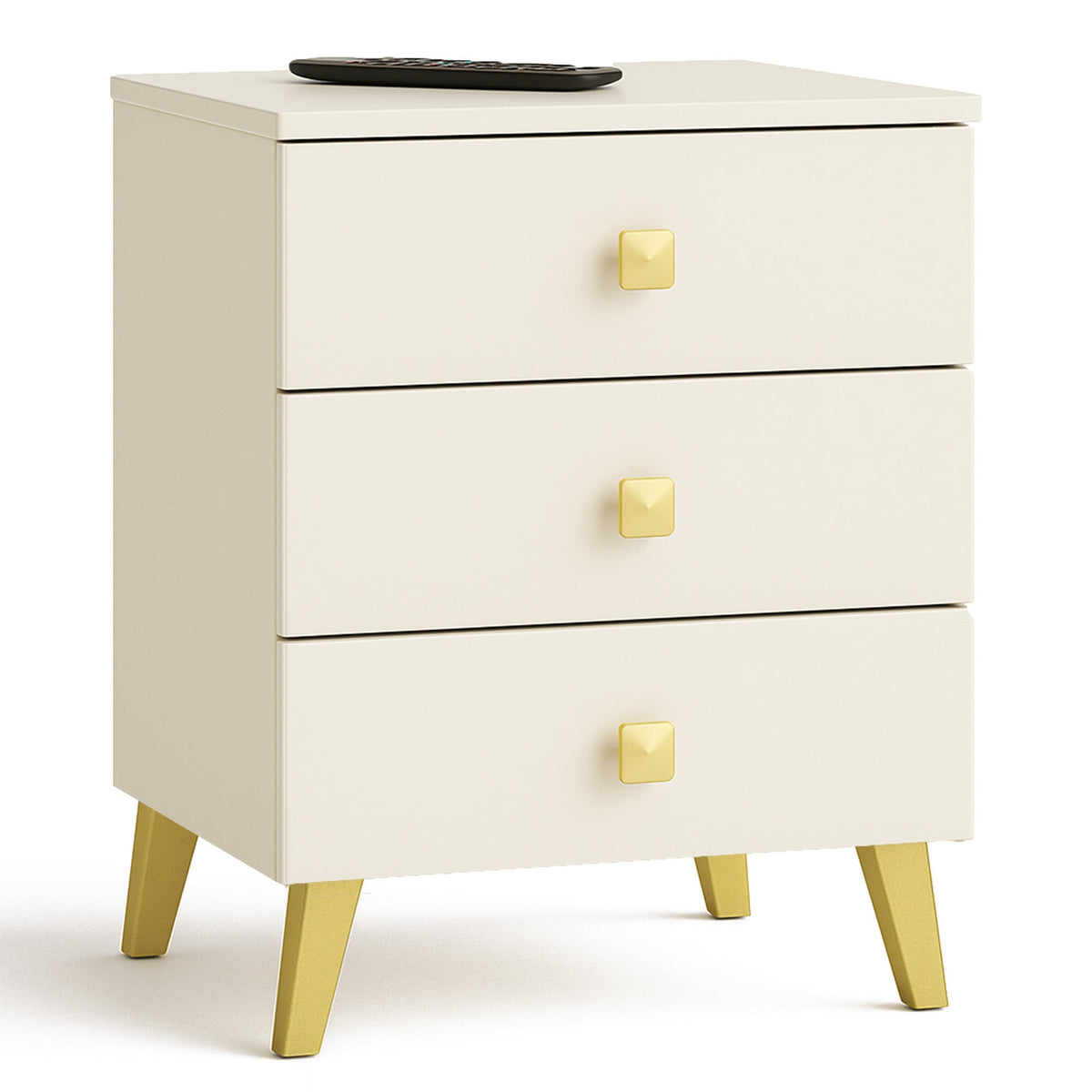 Comodino Nobile 40 cm 3 Cassetti – Cashmere e Oro