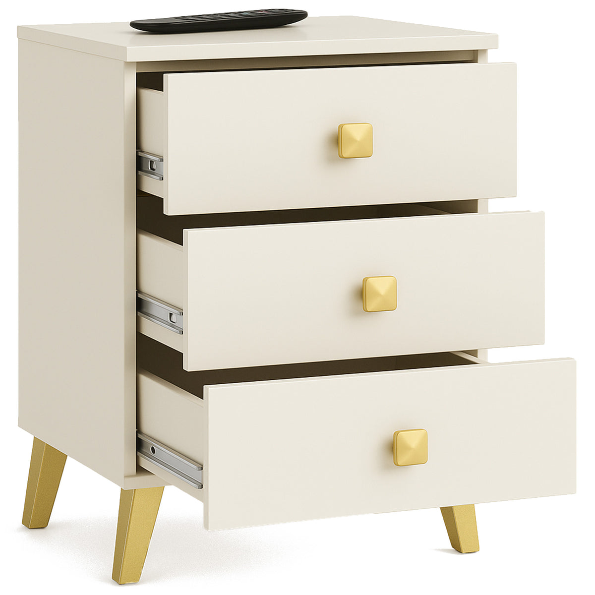 Comodino Nobile 40 cm 3 Cassetti – Cashmere e Oro