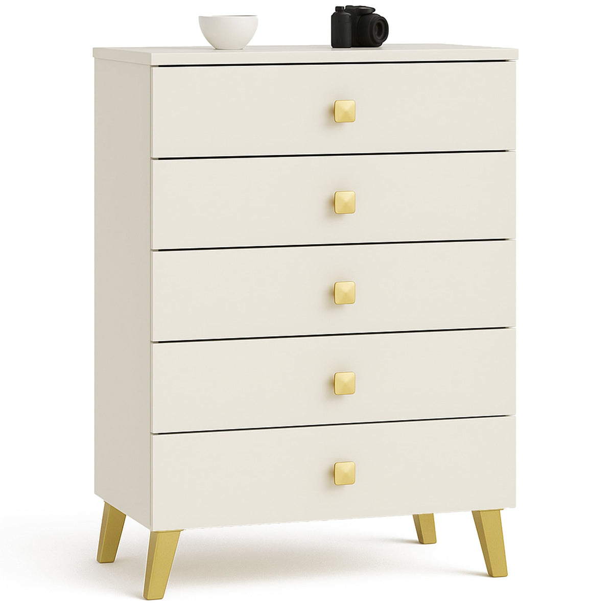 Cassettiera Nobile 60 cm 5 Cassetti – Cashmere e Oro