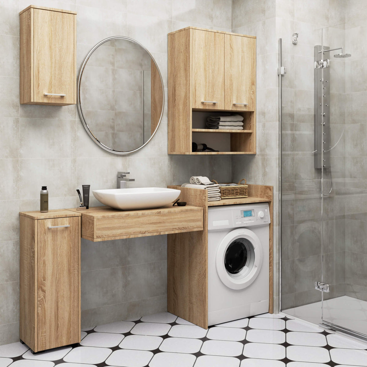 Pensile Bagno Aria 64 cm 2 Ante – Rovere Sonoma