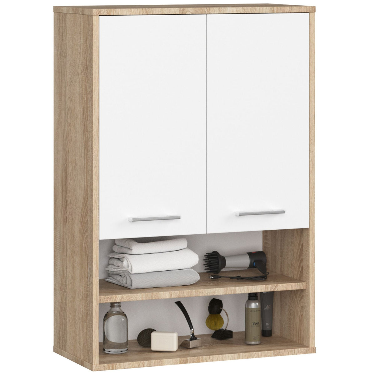 Pensile Bagno Aria 64 cm 2 Ante – Rovere/Bianco
