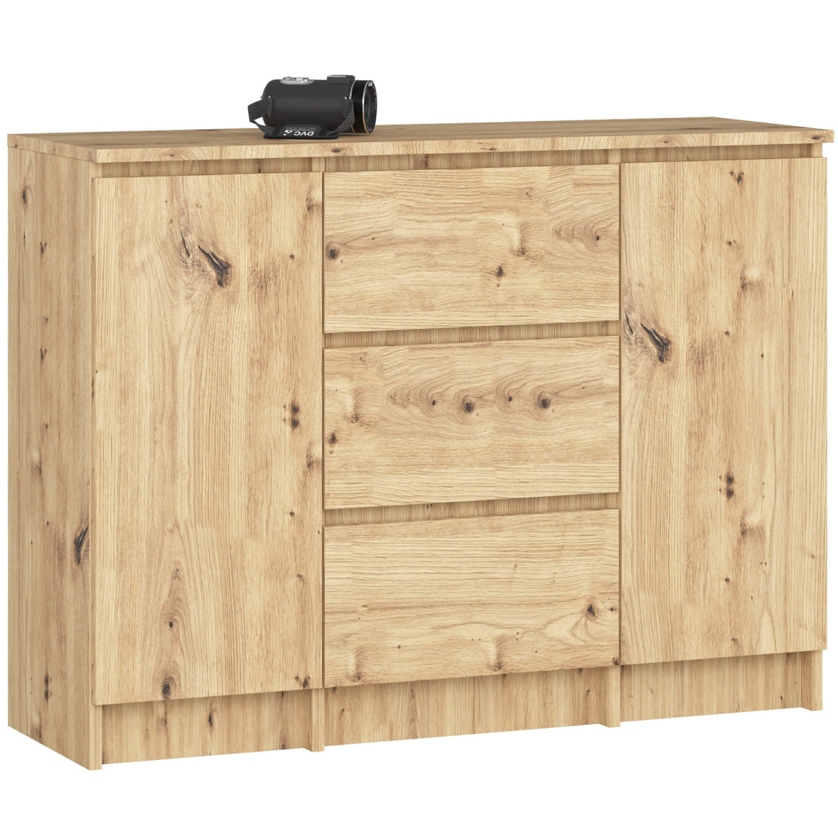 Credenza Linea 100 cm 2 Ante 3 Cassetti – Rovere Artisan