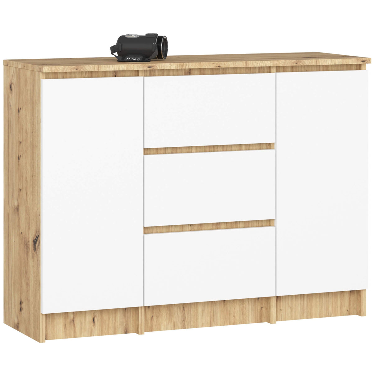 Credenza Linea 100 cm 2 Ante 3 Cassetti – Artisan/Bianco