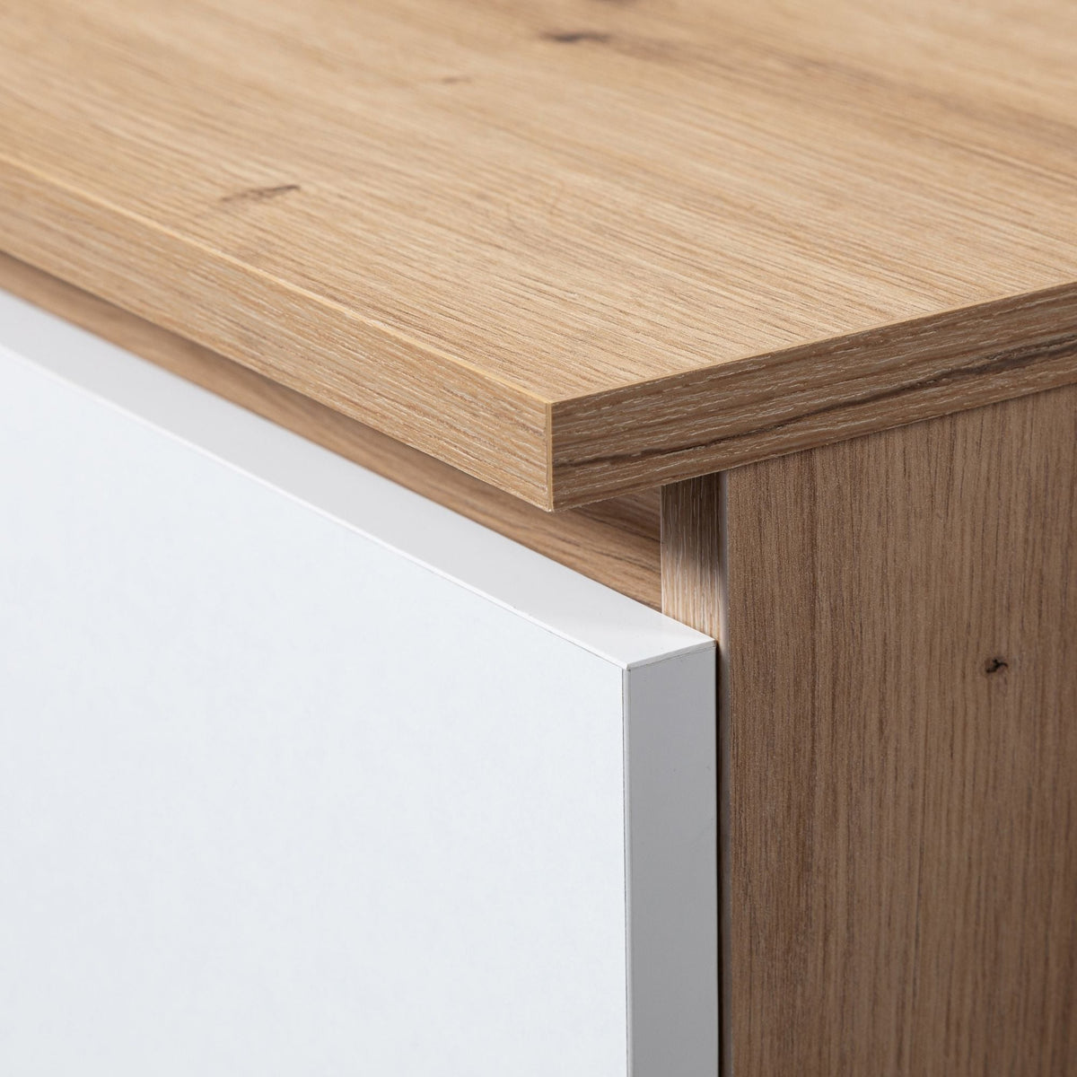 Credenza Linea 100 cm 2 Ante 3 Cassetti – Artisan/Bianco