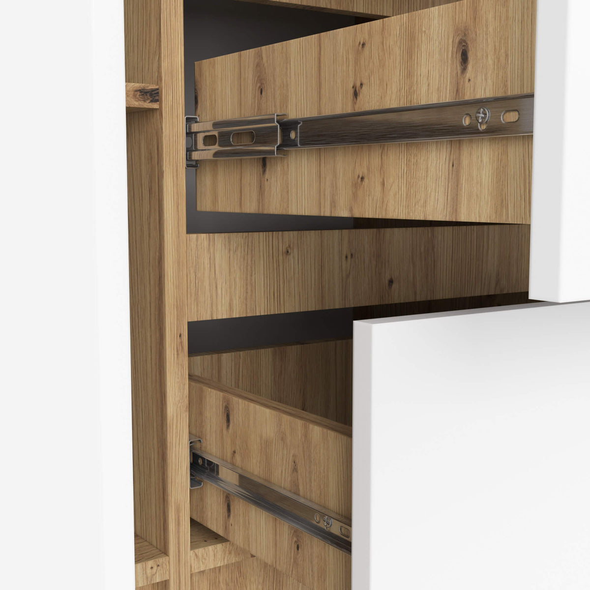 Credenza Linea 100 cm 2 Ante 3 Cassetti – Artisan/Bianco
