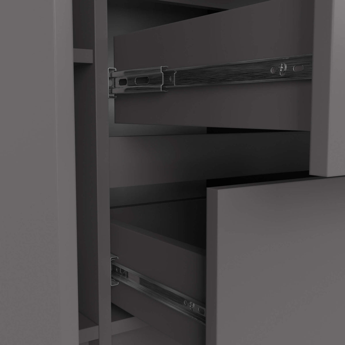 Credenza Linea 100 cm 2 Ante 3 Cassetti – Grafite