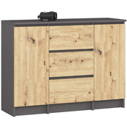 Credenza Nobile 101 cm 2 Ante 3 Cassetti – Grafite
