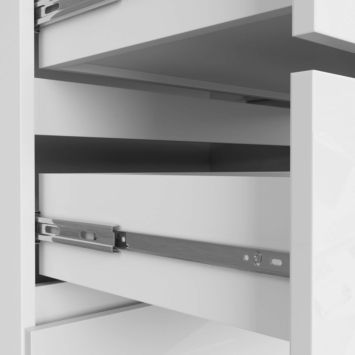 Cassettiera Luce 138 cm 10 Cassetti – Bianco Lucido