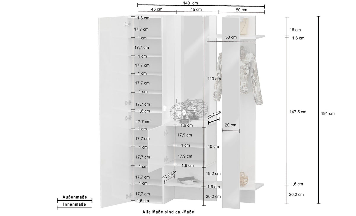 Set ingresso KOMPACT da 3 pezzi.