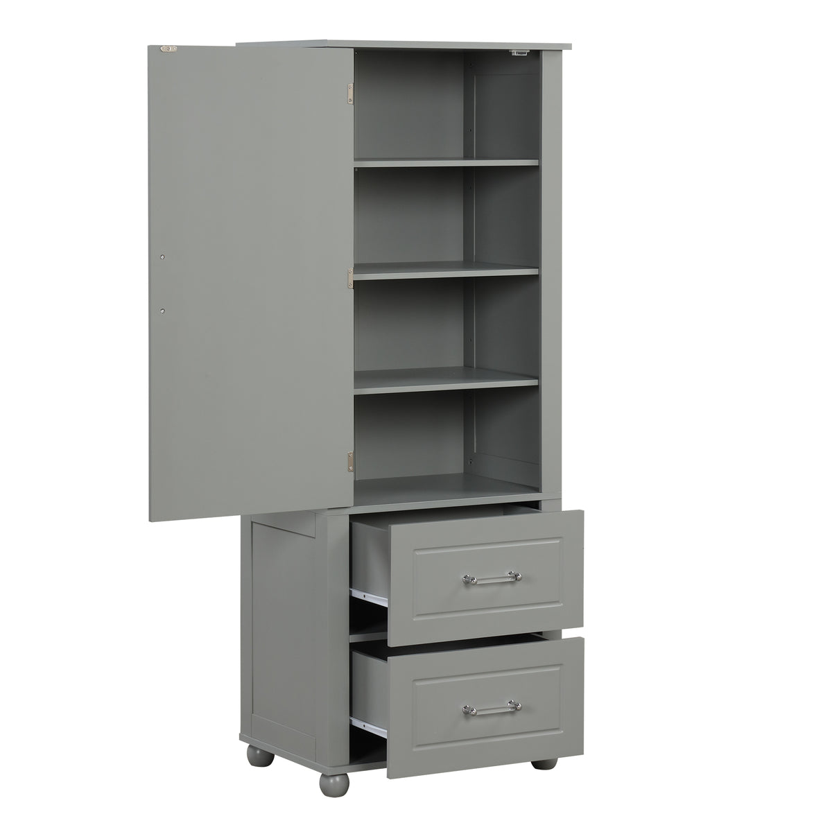 Mobile Bagno Alto Grigio 2 Cassetti 156cm