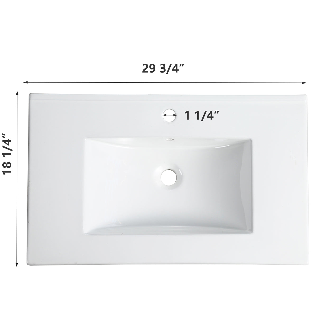 Lavabo Ceramica 76cm Bianco Grande