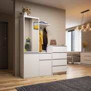 Set Ingresso Entro 95 cm con Specchio e Cassetto – Bianco