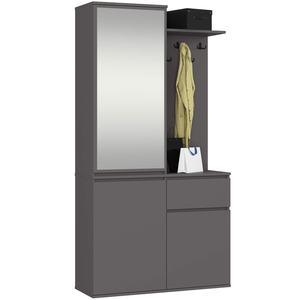 Guardaroba Entro 95×35×183 cm – Grafite/Grigio
